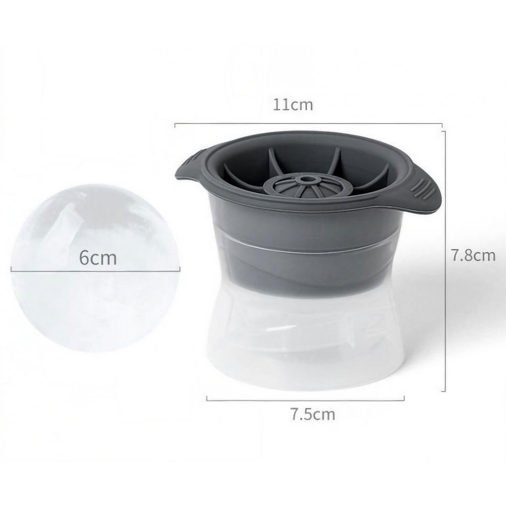 Forma cub de gheata, rotund, polipropilena/silicon, 11x7.5x7.8 cm, gri [5]