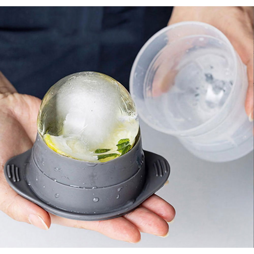 Forma cub de gheata, rotund, polipropilena/silicon, 11x7.5x7.8 cm, gri [3]