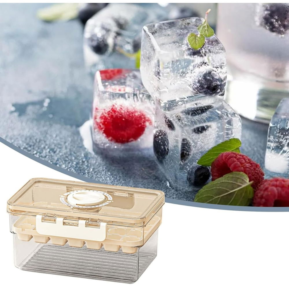 Forma de gheata, un strat, inchidere etans, din pp+pet, 19 x 12 x 9.5 cm, bej [3]