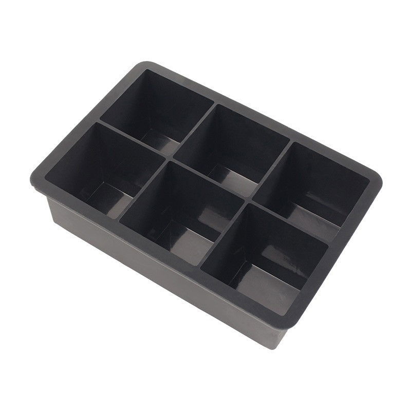 Forma pentru gheata, 6 forme patrate cu capac, din silicon, 17 x 12 x 6 cm, negru [7]
