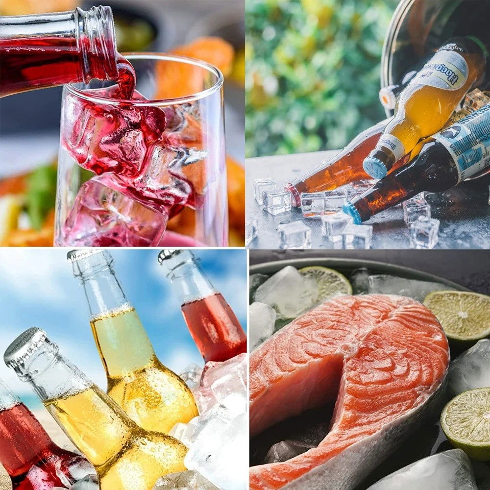 Forma pentru gheata, 6 forme patrate cu capac, din silicon, 17 x 12 x 6 cm, negru [4]