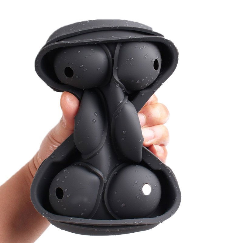 Forma pentru gheata, 6 forme sferice, din silicon, 17 x 12 x 6 cm, negru [6]