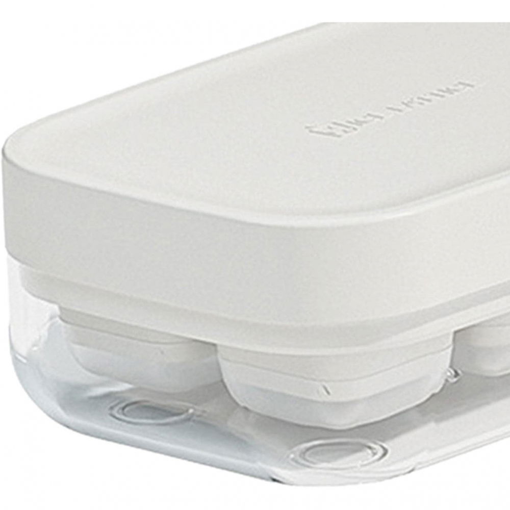 Forma pentru gheata cu presa  din silicon alimentar, 6 cuburi, caserola pentru depozitare, usor de folosit si curatat, 10.5 x 7.5 x 4.1 cm, alb [5]