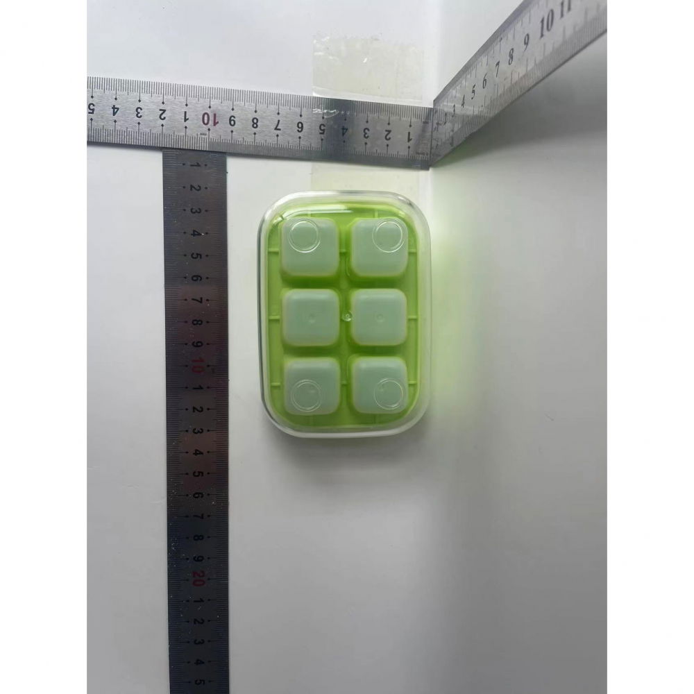 Forma pentru gheata cu presa  din silicon alimentar, 6 cuburi, caserola pentru depozitare, usor de folosit si curatat, 10.5 x 7.5 x 4.1 cm, verde [9]