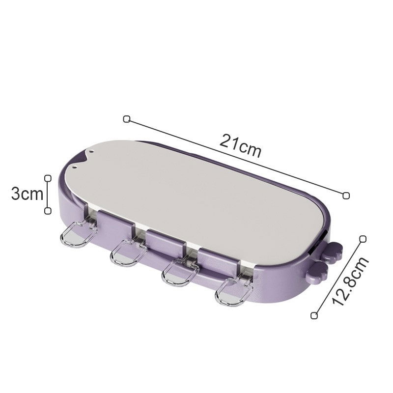 Forma pentru inghetata  4 compartimente, forme cu animalute, materialsilicon si abs, 21 x 12.8 x 3cm, mov [8]