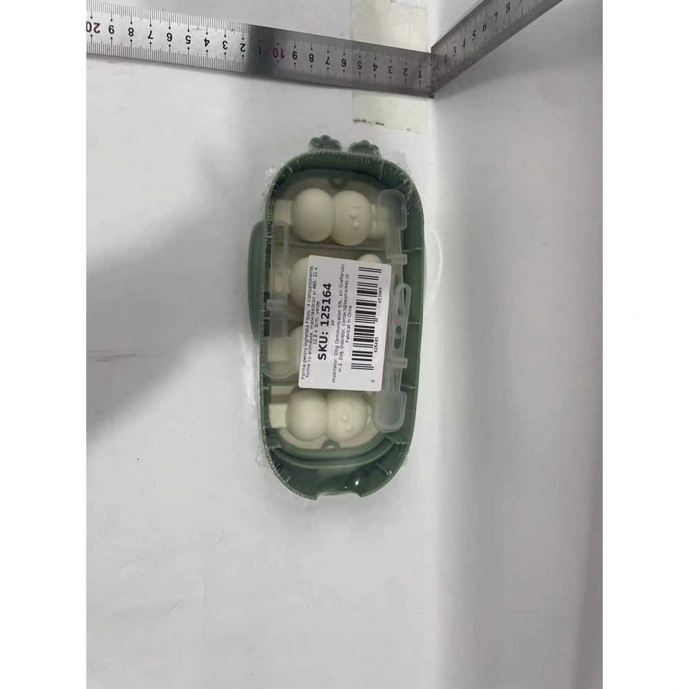 Forma pentru inghetata  4 compartimente, forme cu animalute, materialsilicon si abs, 21 x 12.8 x 3cm, verde [9]