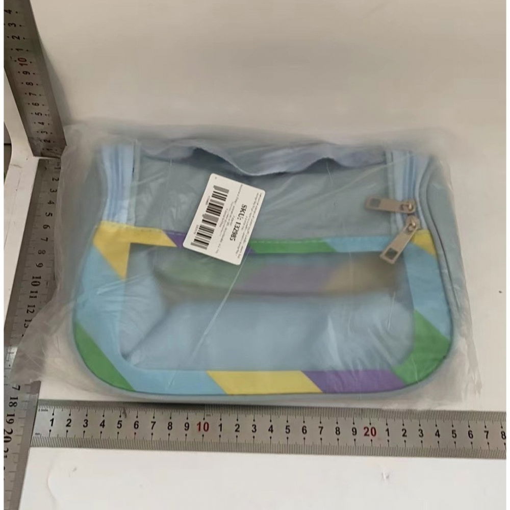 Geanta cosmetice de voiaj  impermeabila, translucida mata, 22 x 16 x 14 cm, albastru [3]