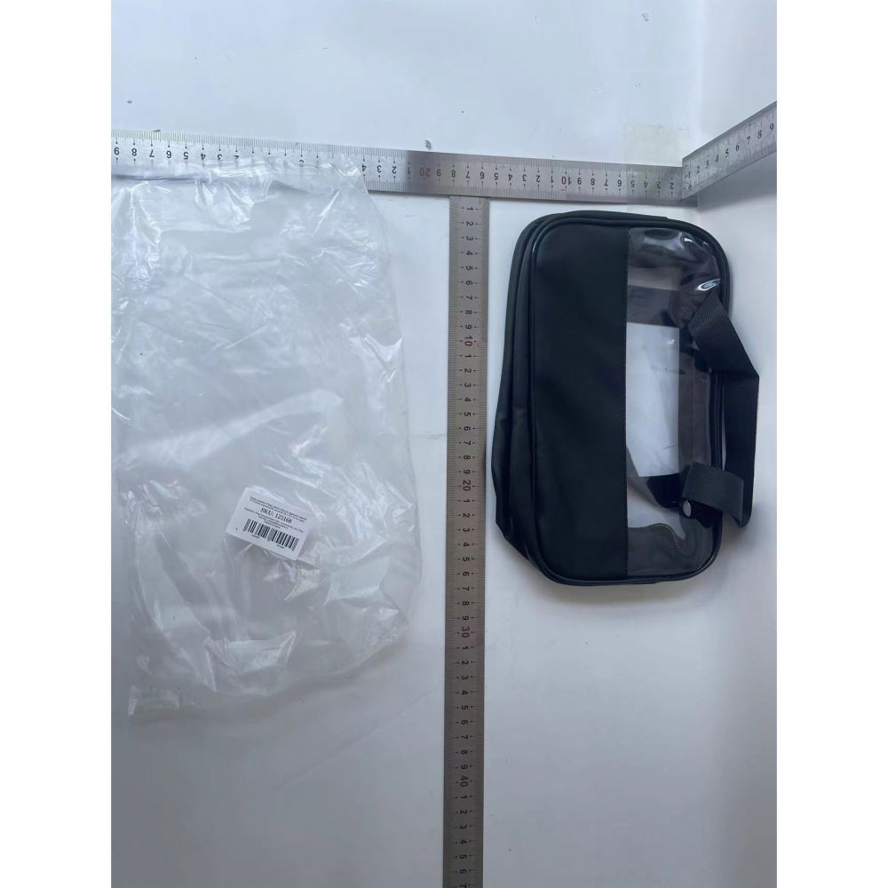 Geanta cosmetice  pentru voiaj sau organizare, material pvc/textil, impermeabila, portabila, 26 x 15 x 10 cm, negru [9]