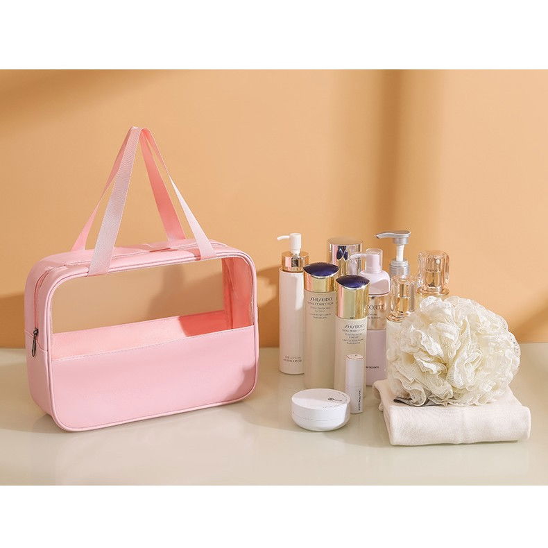 Geanta cosmetice  pentru voiaj sau organizare, material pvc/textil, impermeabila, portabila, 30 x 21 x 12 cm, roz [6]