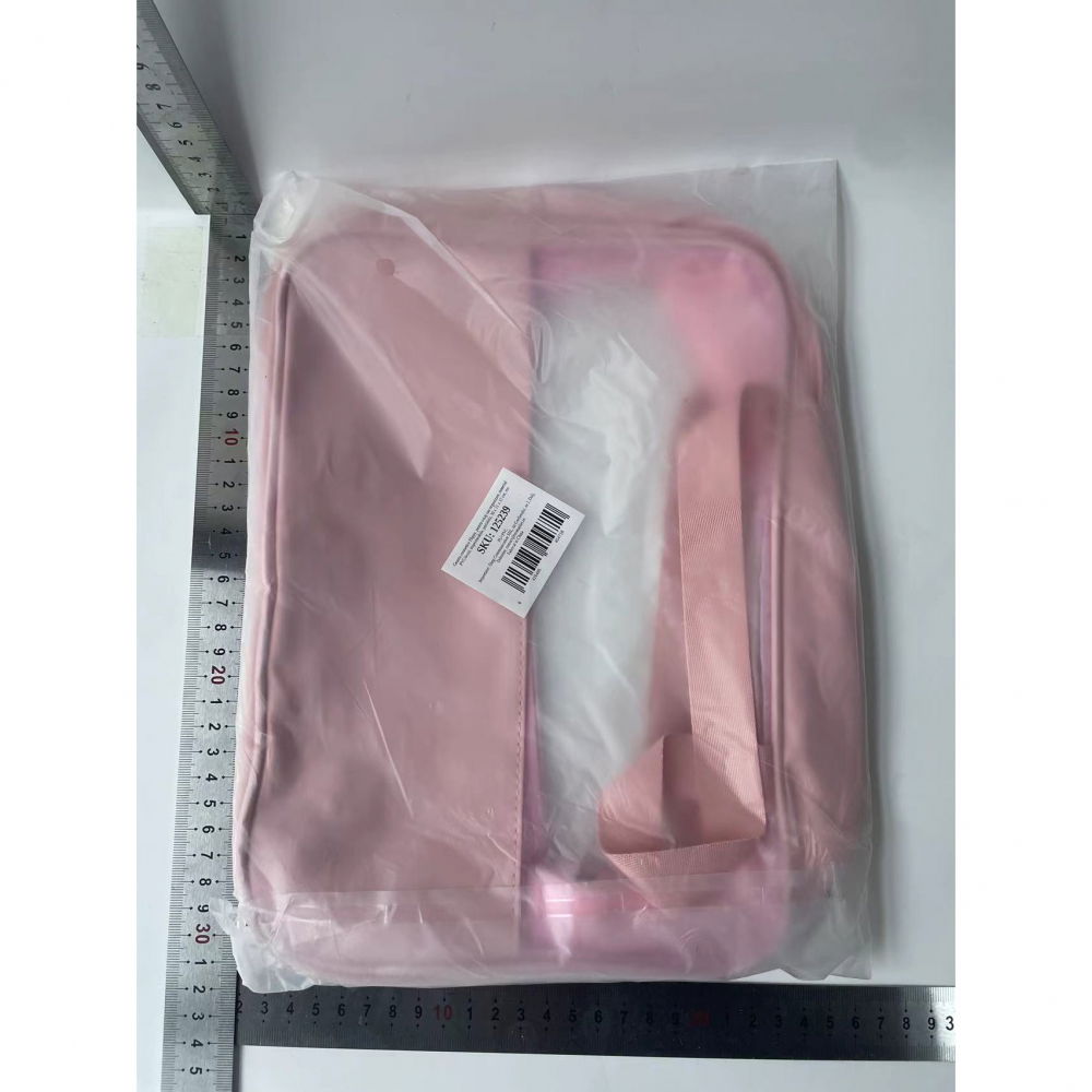Geanta cosmetice  pentru voiaj sau organizare, material pvc/textil, impermeabila, portabila, 30 x 21 x 12 cm, roz [8]