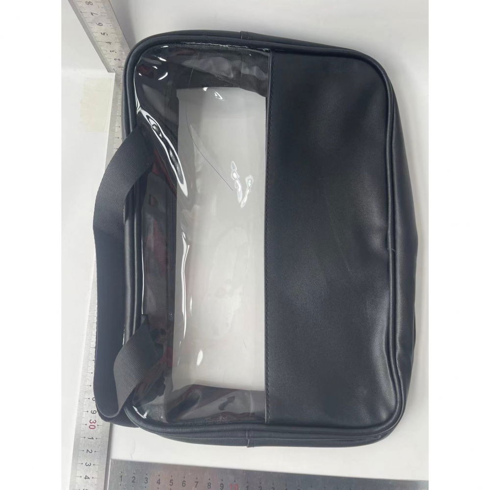 Geanta cosmetice  pentru voiaj sau organizare, material pvc/textil, impermeabila, portabila, 30x21x12 cm, negru [7]