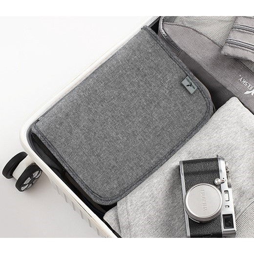 Geanta cosmetice voiaj, material textil, impermeabil, gri, 12.5 x 9 x 22 cm [9]