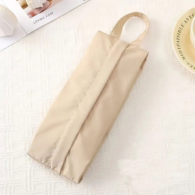 Geanta de depozitare, pentru haine mici, lenjerie, sosete, cosmetice, impermeabila, cu maner, 10x20x3 cm, crem [5]