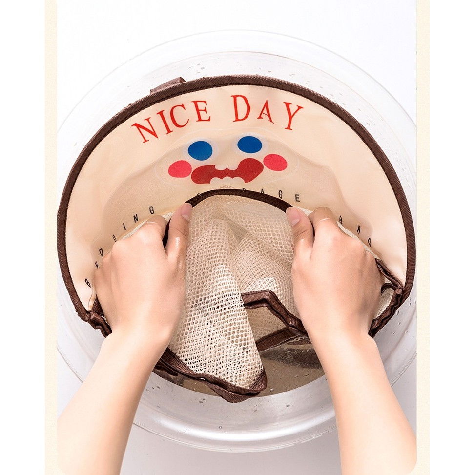 Geanta de depozitare, tip saculet, de agatat, multifunctionala, din plasa, 40 x 10 x 44 cm, negru [6]