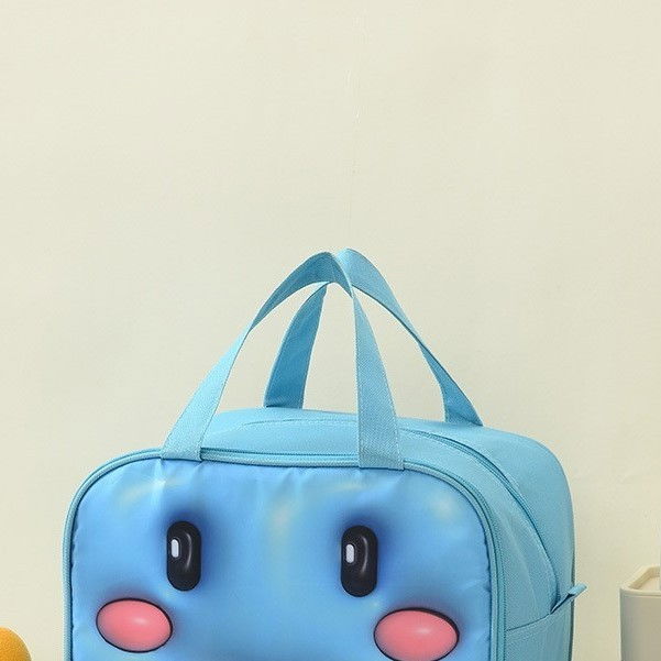 Geantă frigorifică, cu desene animat 3d, portabilă pentru copii, de prânz, din pânză oxford, 27.5x18x20 cm, model balena, albastru [7]