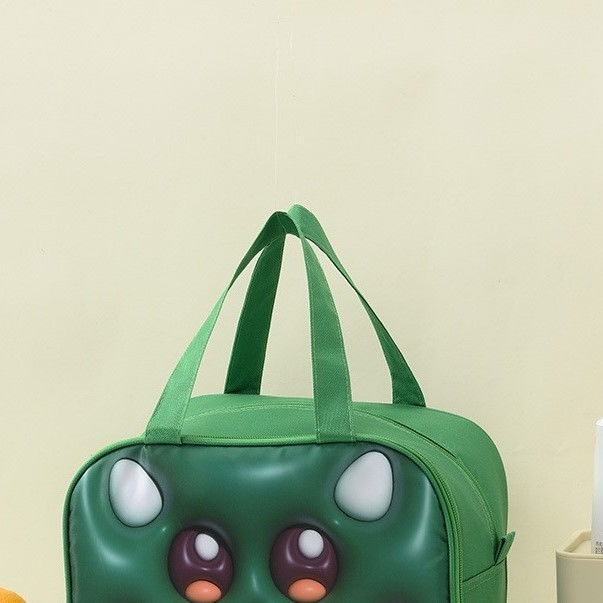 Geantă frigorifică, cu desene animat 3d, portabilă pentru copii, de prânz, din pânză oxford, 27.5x18x20 cm, model crocodil, verde [8]
