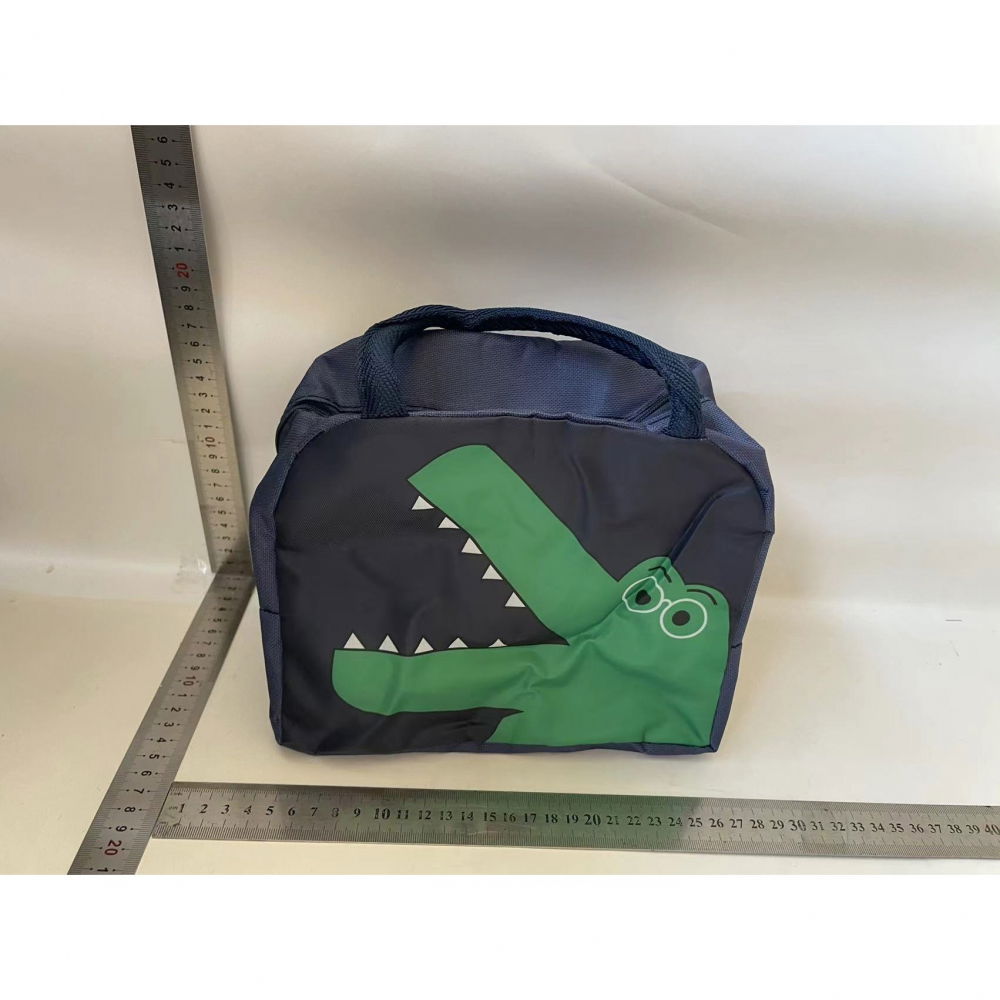 Geantă frigorifică, cu desene animat, portabilă pentru copii, de prânz, din pânză oxford, 22x14x19 cm, model dinozaur, albastru [2]