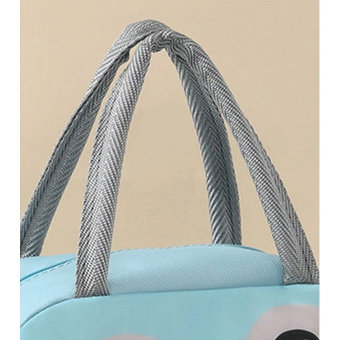 Geantă frigorifică, cu desene animat, portabilă pentru copii, de prânz, din pânză oxford, 22x14x19 cm, model pinguin, albastru [7]