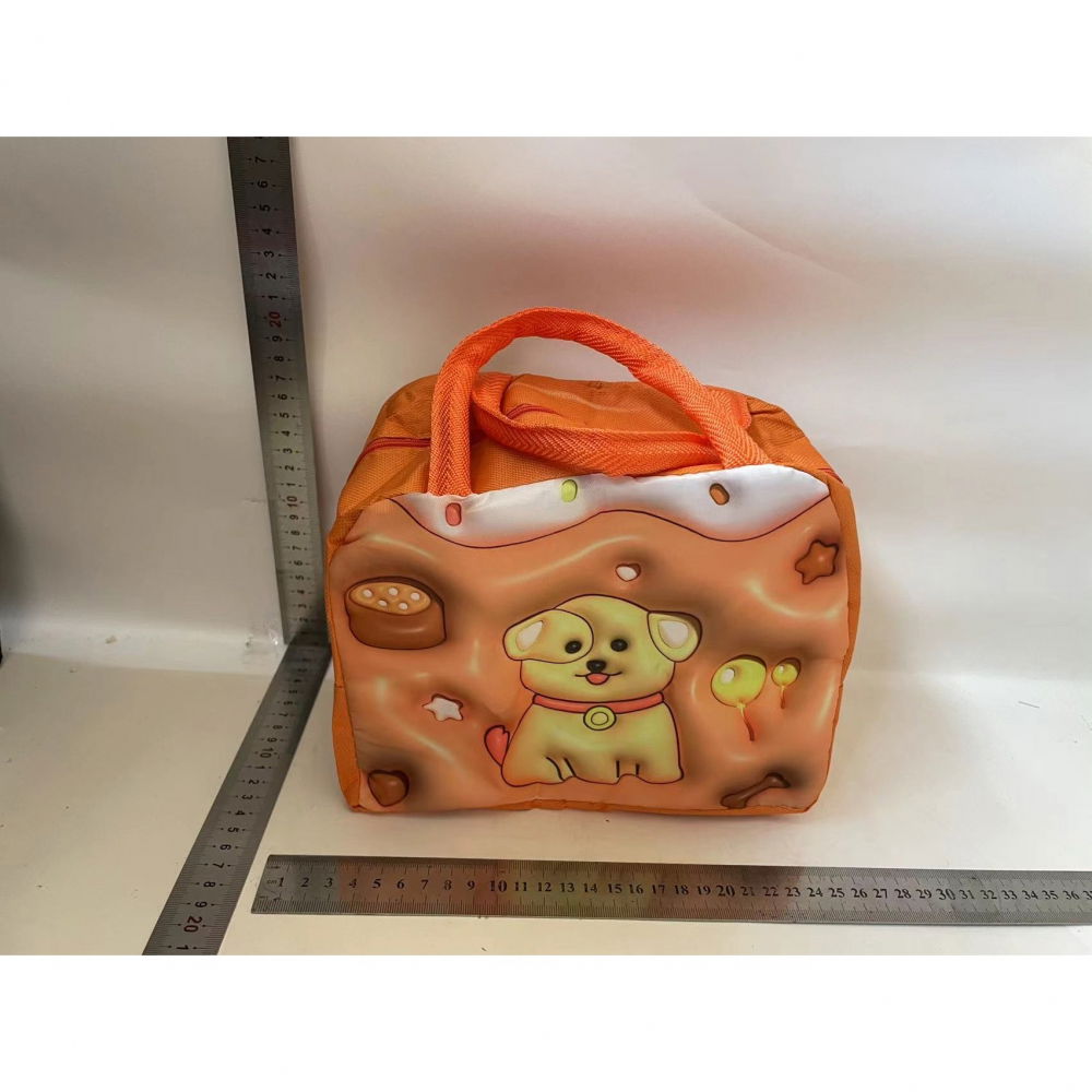 Geantă frigorifică, cu desene animate 3d, portabilă pentru copii, de prânz, din pânză oxford, 23x13x19 cm, model catelus, maro [2]
