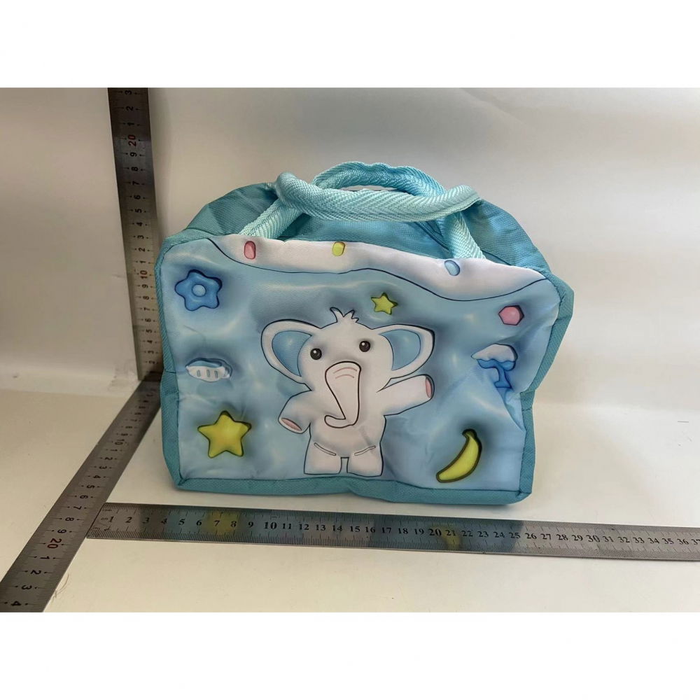 Geantă frigorifică, cu desene animate 3d, portabilă pentru copii, de prânz, din pânză oxford, 23x13x19 cm, model elefantel, albastru [2]