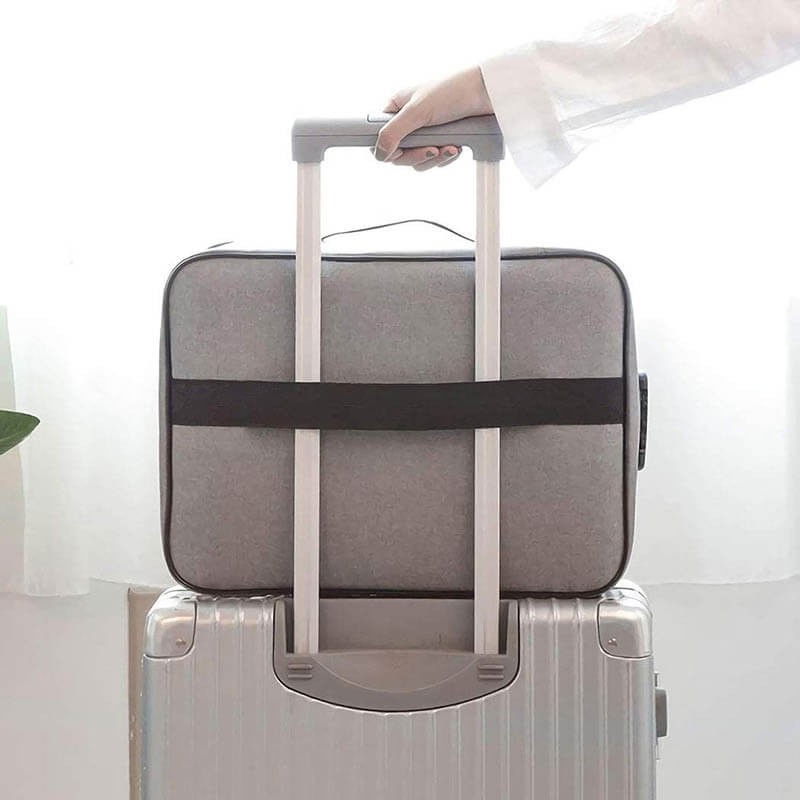 Geanta  pentru depozitare acte si documente, facturi, carduri, cu cod de securitate, 5 compartimente, impermeabila, 37 x 20 x 27 cm, gri [6]