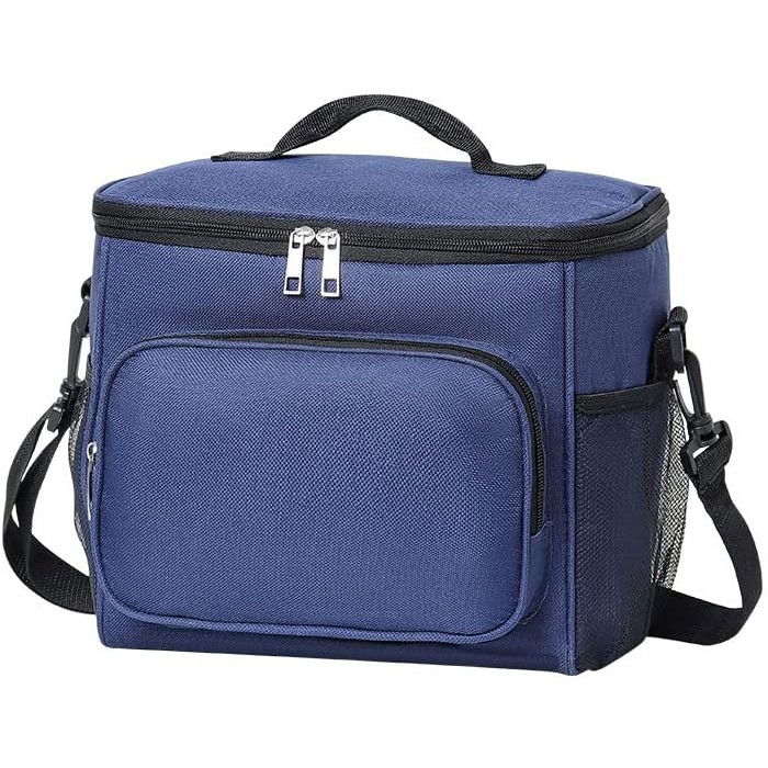 Geanta pentru pranz, multifunctionala, compartimentata, 2 tipuri de manere, impermeabila, 26x24x17 cm, albastru [4]