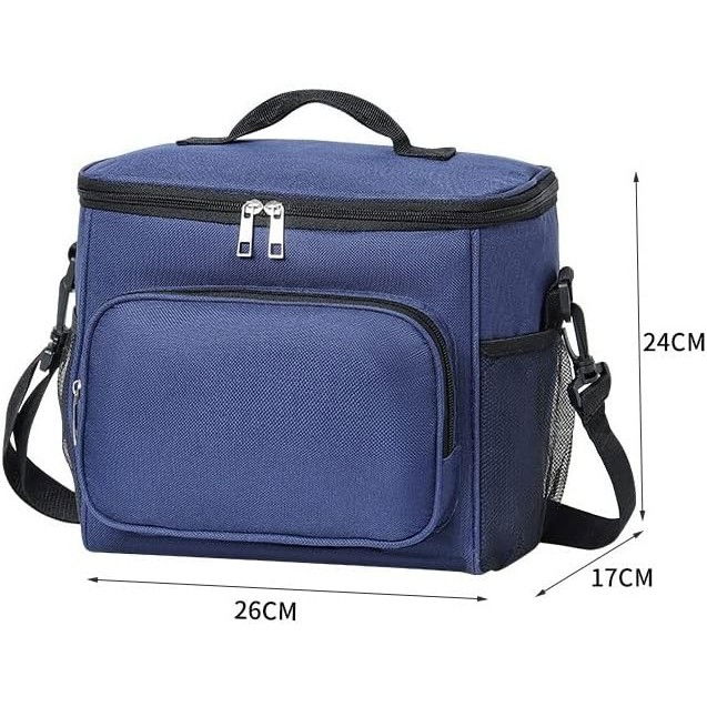 Geanta pentru pranz, multifunctionala, compartimentata, 2 tipuri de manere, impermeabila, 26x24x17 cm, albastru [3]