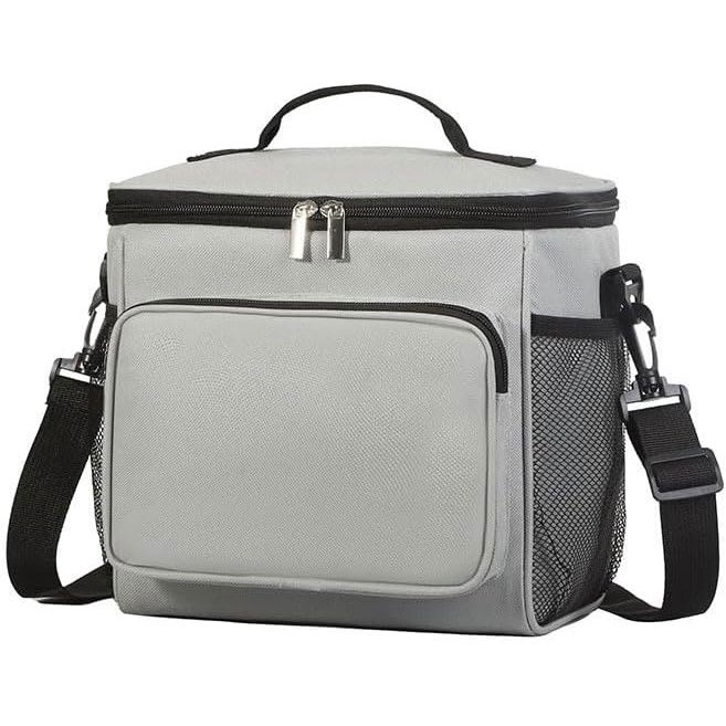 Geanta pentru pranz, multifunctionala, compartimentata, 2 tipuri de manere, impermeabila, 26x24x17 cm, gri [6]