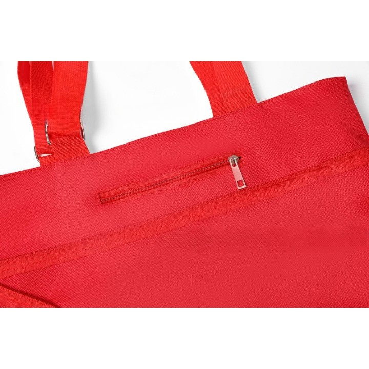 Geanta pliabila, 2 in 1, carucior cu roti, pentru cumparaturi, 19 l, rosu, plastic, 39 x 46 x 12 cm [4]