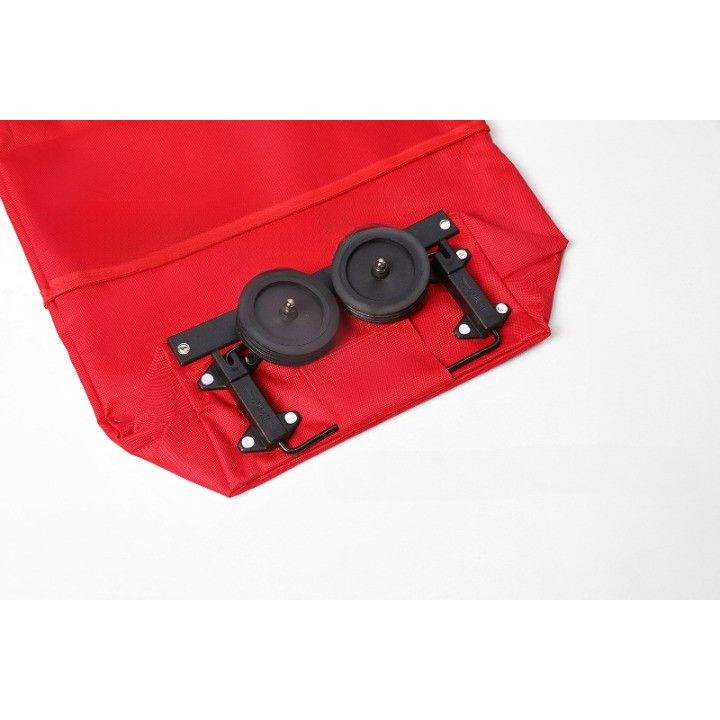 Geanta pliabila, 2 in 1, carucior cu roti, pentru cumparaturi, 19 l, rosu, plastic, 39 x 46 x 12 cm [5]