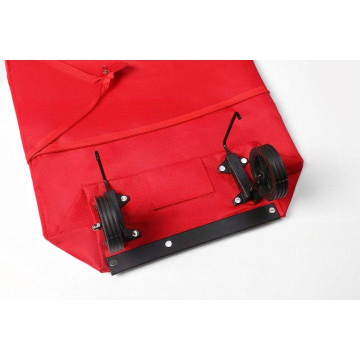 Geanta pliabila, 2 in 1, carucior cu roti, pentru cumparaturi, 19 l, rosu, plastic, 39 x 46 x 12 cm [3]