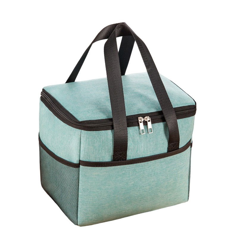 Geanta termica  pentru pranz, compartimente telefon si tacamuri, multifunctionala, impermeabila, 24x18x21 cm, verde [1]