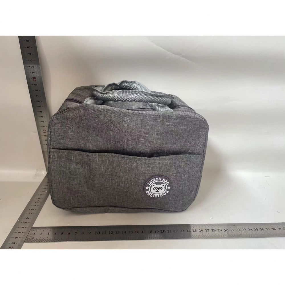 Geanta termica pentru pranz, multifunctionala, compartimentata, impermeabila, cu manere, buzunar exterior, 22x14x19 cm, gri [2]