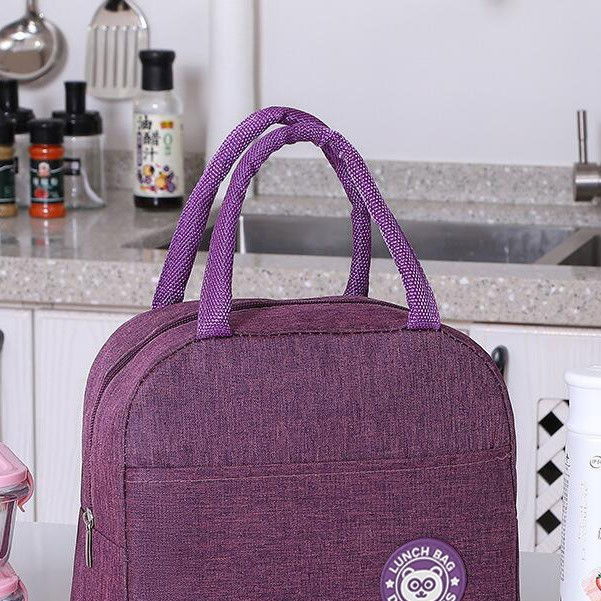 Geanta termica pentru pranz, multifunctionala, compartimentata, impermeabila, cu manere, buzunar exterior, 22x14x19 cm, mov [6]