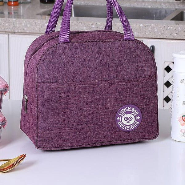 Geanta termica pentru pranz, multifunctionala, compartimentata, impermeabila, cu manere, buzunar exterior, 22x14x19 cm, mov [5]