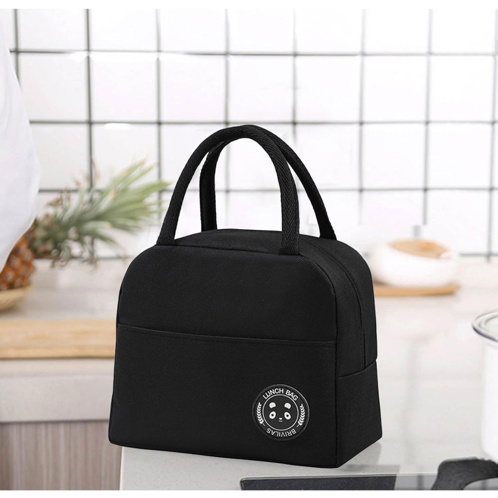 Geanta termica pentru pranz, multifunctionala, compartimentata, impermeabila, cu manere, buzunar exterior, 22x14x19 cm, negru [7]