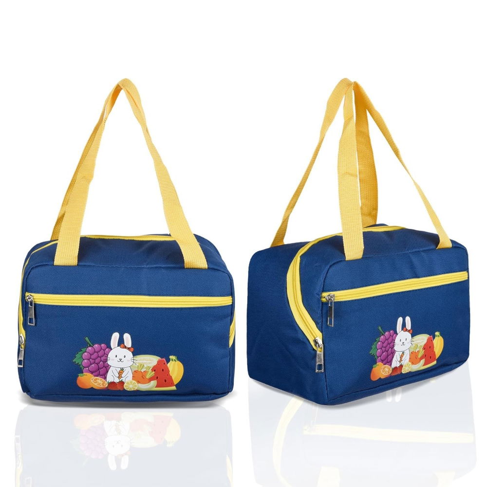 Geanta termo-izolanta, compartimente telefon si tacamuri, multifunctionala, impermeabila, 30x21x20 cm, design iepuras, albastru [5]