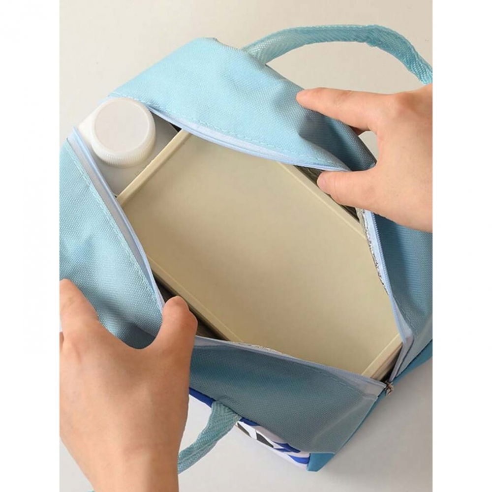 Geanta termoizolanta pentru copii, 23x13x19 cm, model imprimeu catel, din folie de aluminiu si panza oxford, albastru/alb [4]