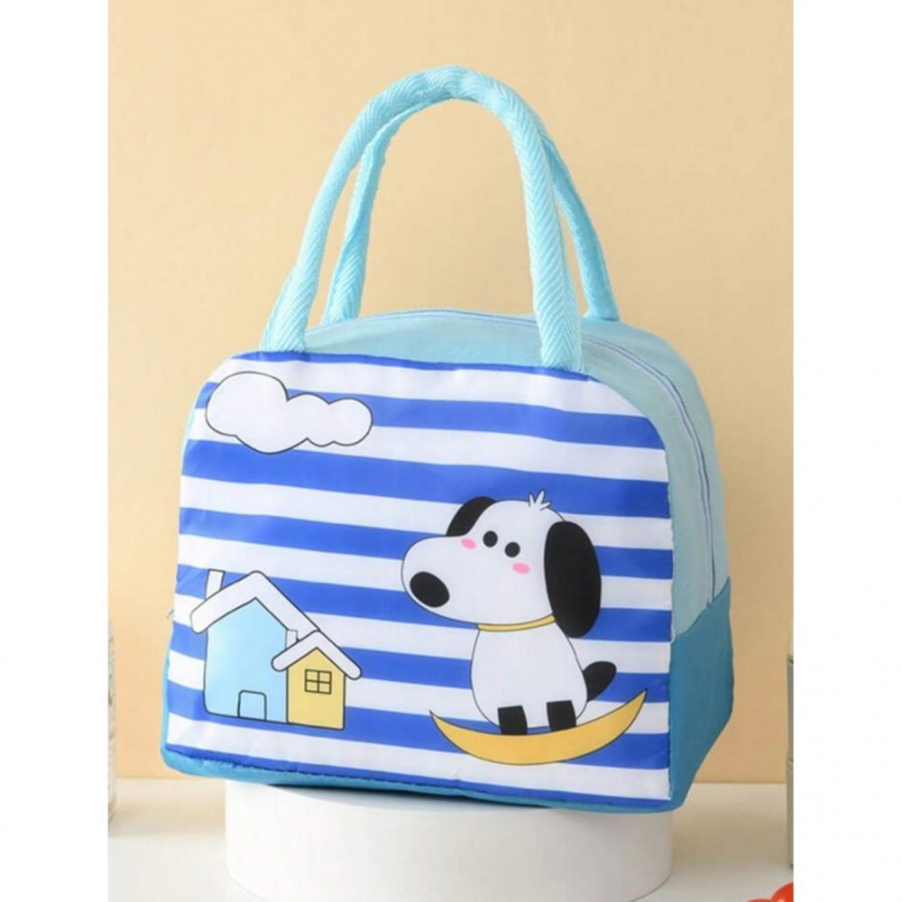 Geanta termoizolanta pentru copii, 23x13x19 cm, model imprimeu catel, din folie de aluminiu si panza oxford, albastru/alb [6]