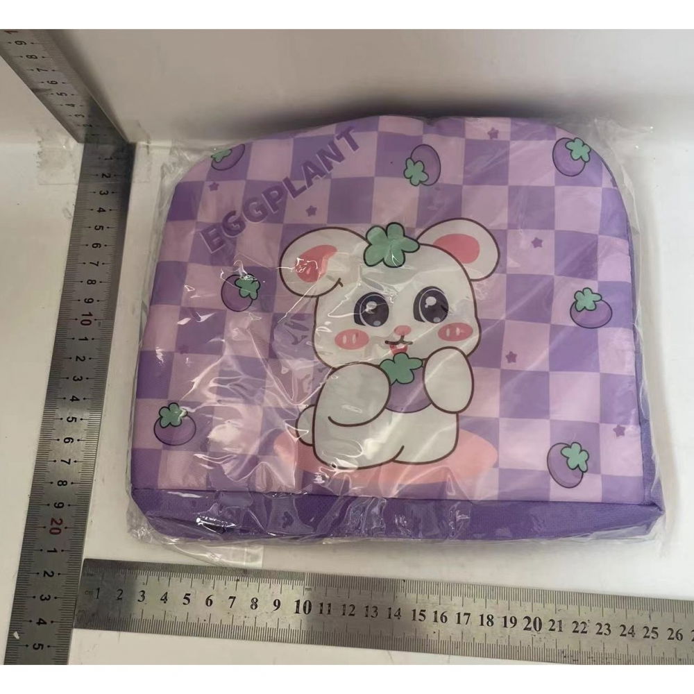 Geanta termoizolanta pentru copii, 23x13x19 cm, model imprimeu iepuras, din folie de aluminiu si panza oxford, mov [2]