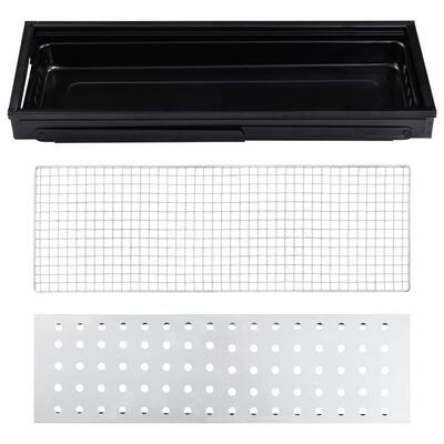 Gratar portabil, confectionat din metal, pentru picnic, gradina, terasa, camping, dimensiuni reduse, 60x22x23 cm, negru [6]