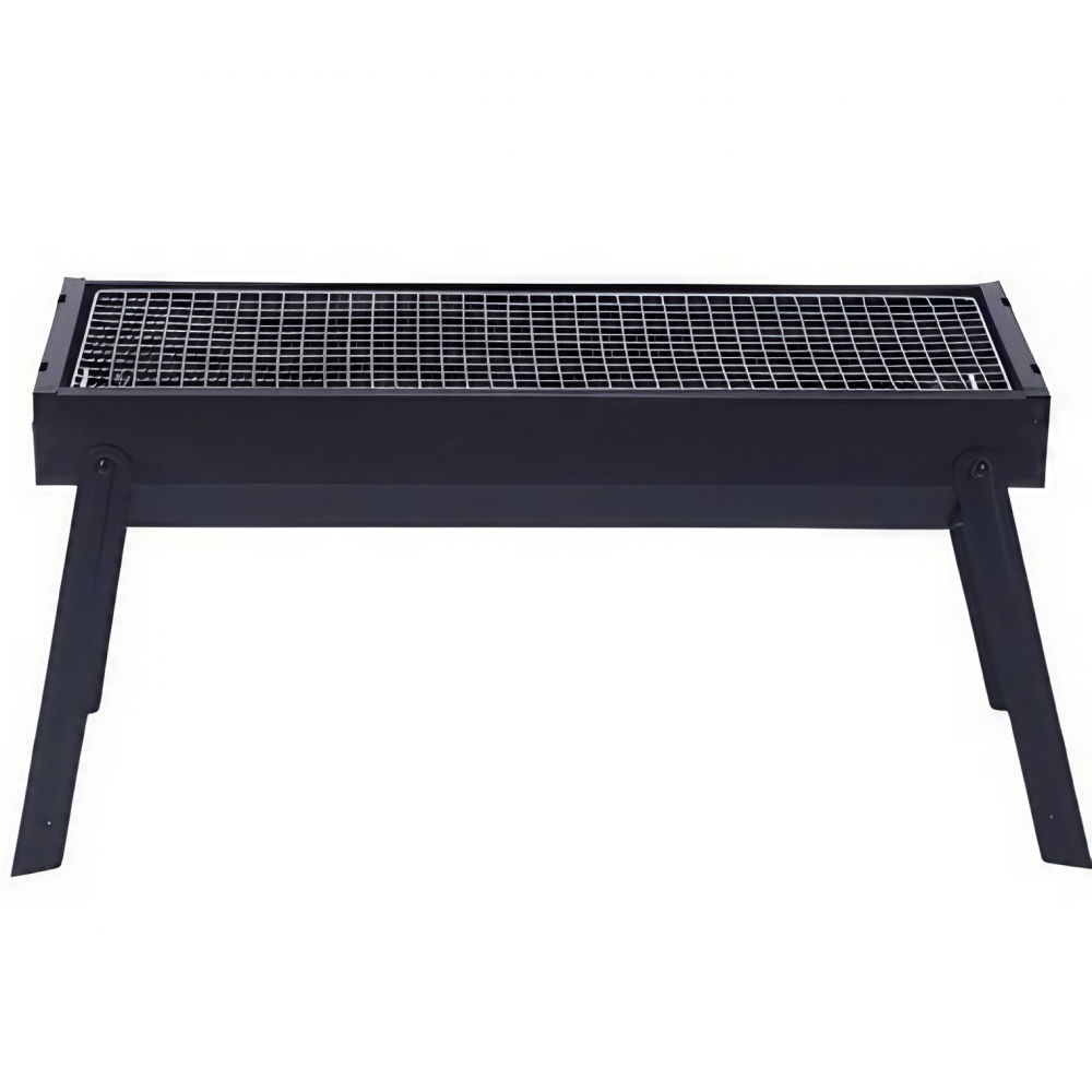 Gratar portabil, confectionat din metal, pentru picnic, gradina, terasa, camping, dimensiuni reduse, 60x22x23 cm, negru [1]