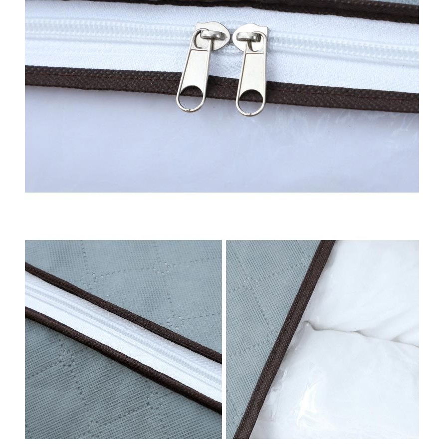 Husa de depozitare, intrebuintare multipla, pliabila, cu fermoar bidirectional si fereastra deasupra transparenta, manere laterale, lavabila, 100x50x15 cm, gri [8]