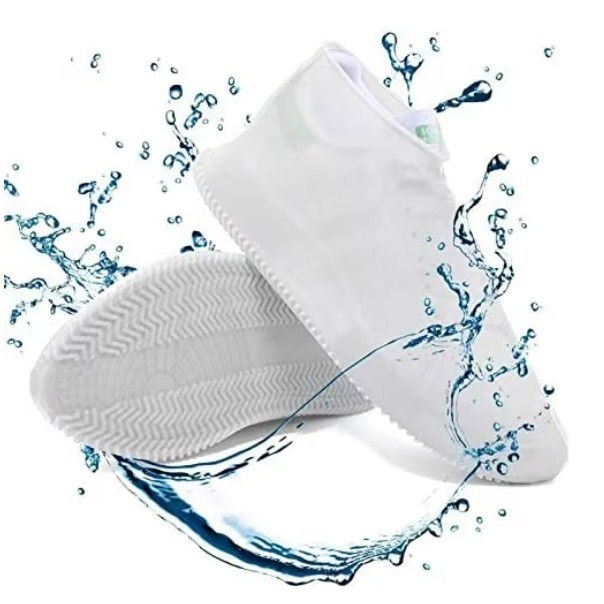 Husa incaltaminte, impermeabila, antiderapanta, din latex, 13 x 13 x 2 cm, marime l 41-47 cm, alb [6]