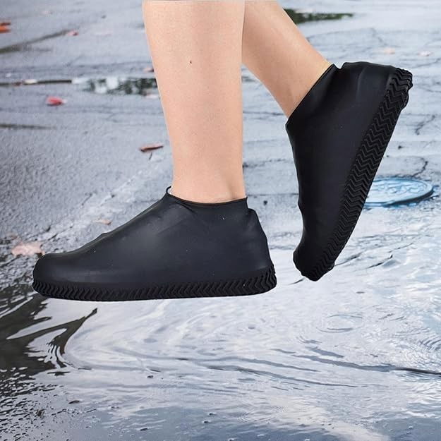 Husa incaltaminte, impermeabila, antiderapanta, din latex, 13 x 13 x 2 cm, marime l 41-47 cm, negru [4]