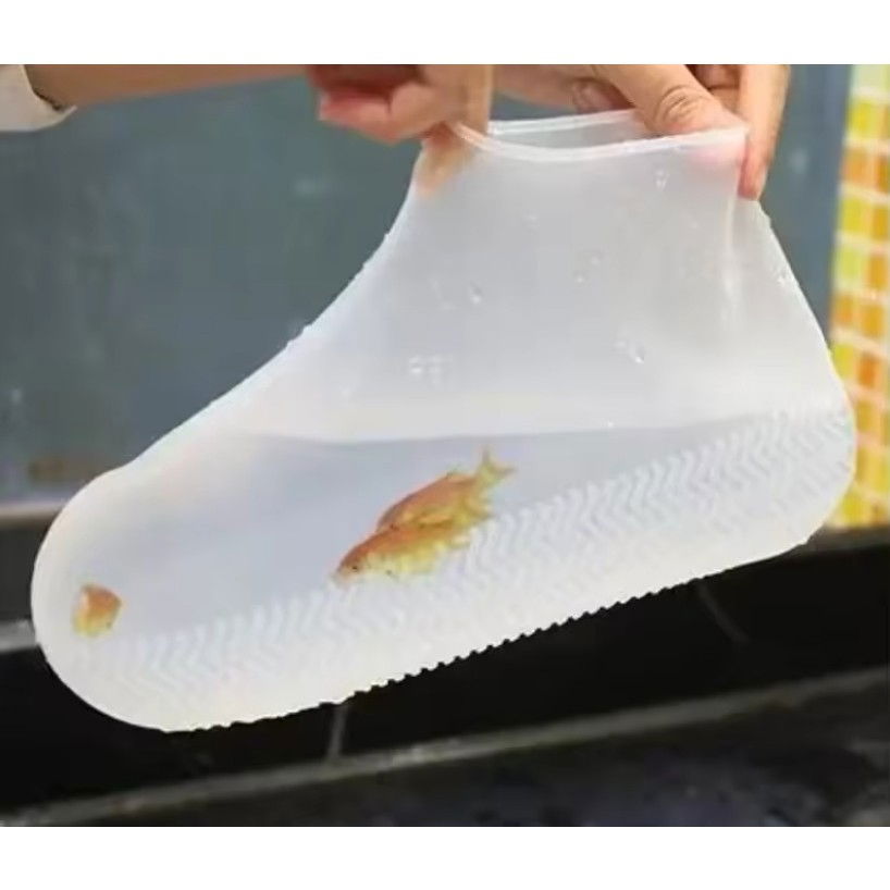 Husa incaltaminte, impermeabila, antiderapanta, din latex, 13 x 13 x 2 cm, marime m 34-40 cm, alb [9]