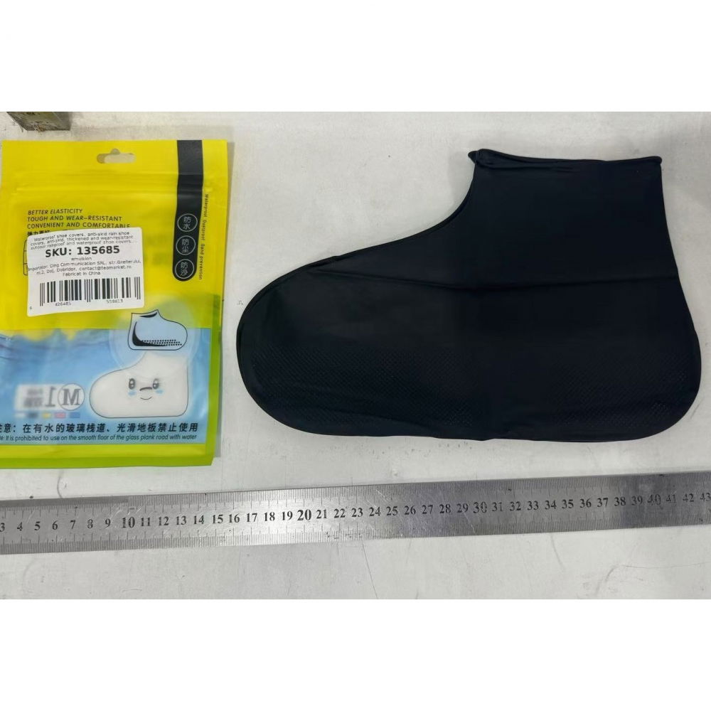 Husa incaltaminte, impermeabila, antiderapanta, din latex, 13 x 13 x 2 cm, marime m 34-40 cm, negru [6]
