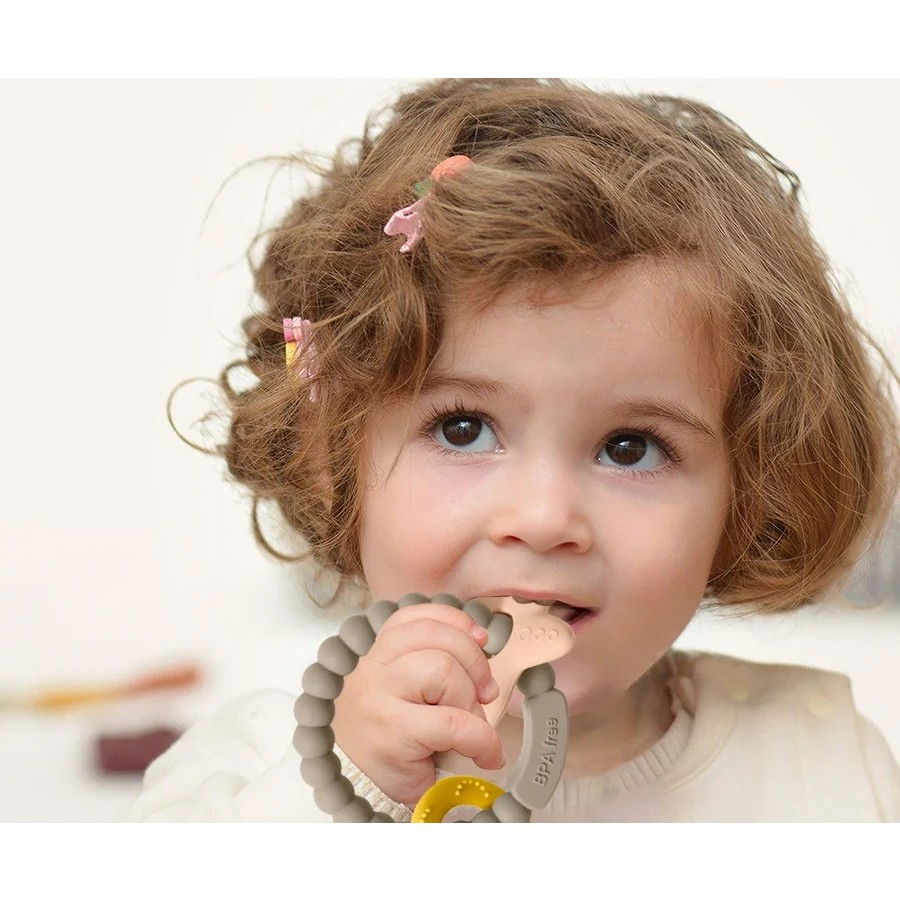 Jucarie dentitie bebelusi, tip bratara, model calut si stea de mare, + 3 luni, din silicon, fara bpa, 8.1 x 8.1 x 1.2 cm, verde [4]