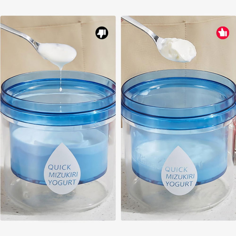 Kit presa pentru branza, filtru de iaurt, strecuratoare de iaurt grecesc, filtru de lapte, 15x14x15 cm, albastru [3]