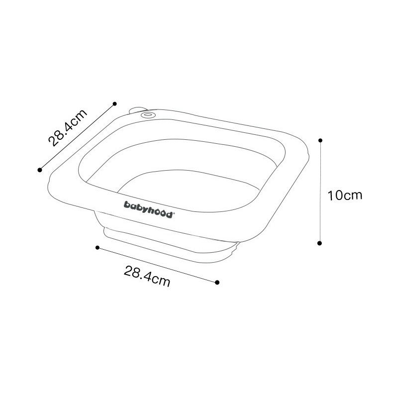 Lavoar pliabil, pentru copii 1-8 ani, 28.5x28.5x10 cm, din pe+pp, 3.5l, model fata, gri [4]